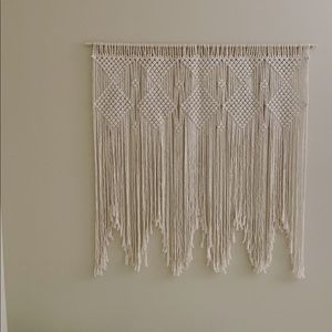Large 4’ macrame off-white wall hanging